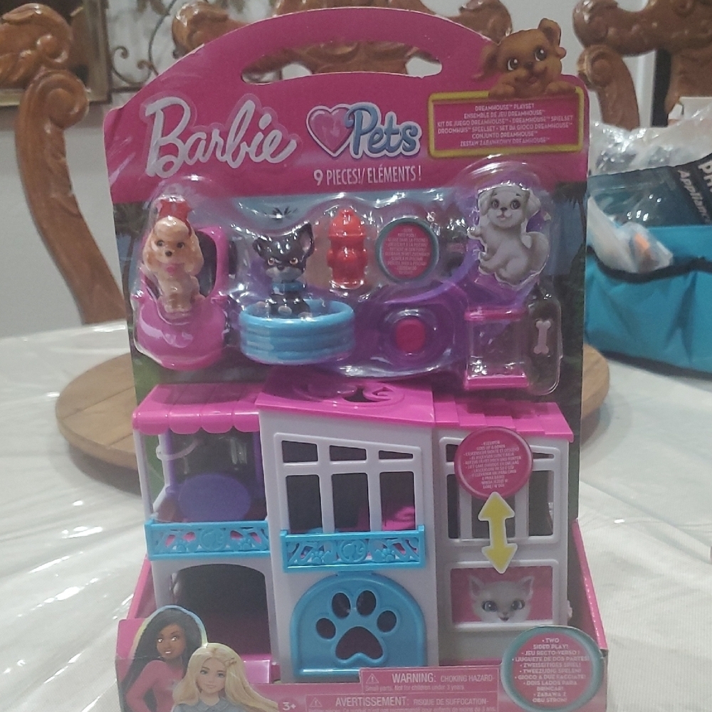 Barbie Pets Set with Pink and Blue Accessories